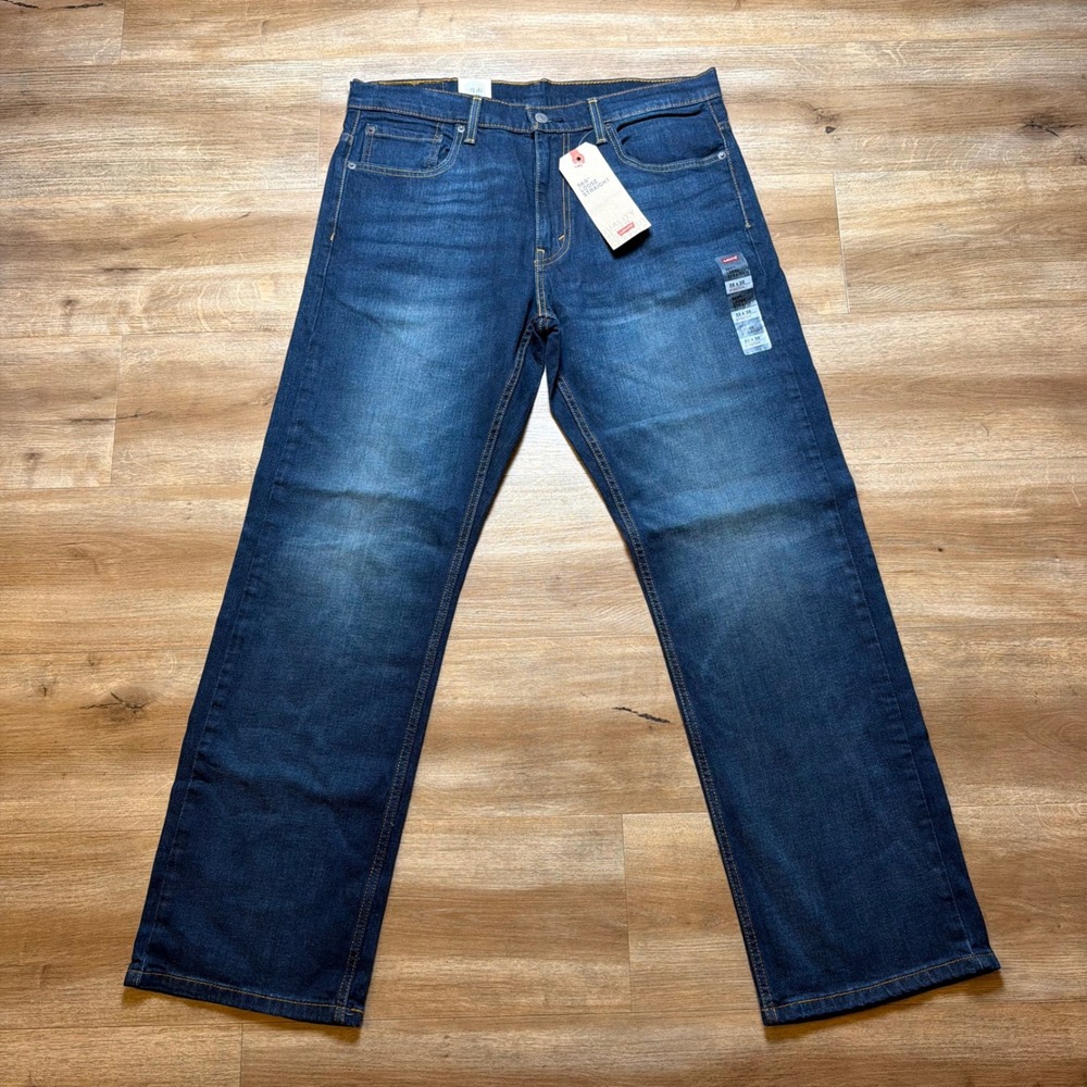 Levis 569 Jeans Mens 33x32 Loose Straight Dark Wash Stretch Denim Baggy NWT